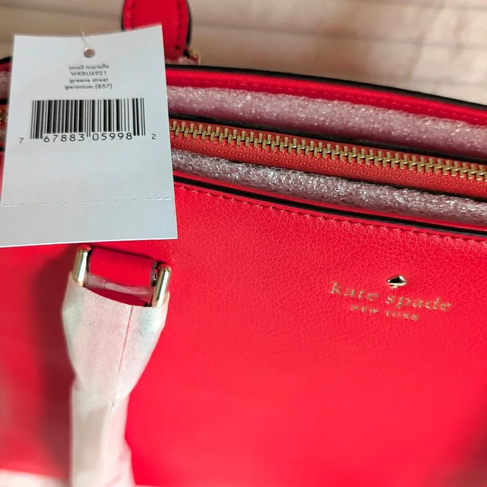 Purse, NWT Kate Spade Small Mariella, Red-Orange Geranium - Picture 4 of 4
